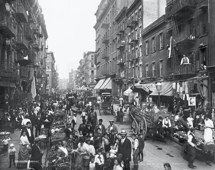 Mulberry Street in New York City, c. 1900. Bettman/Getty Images
