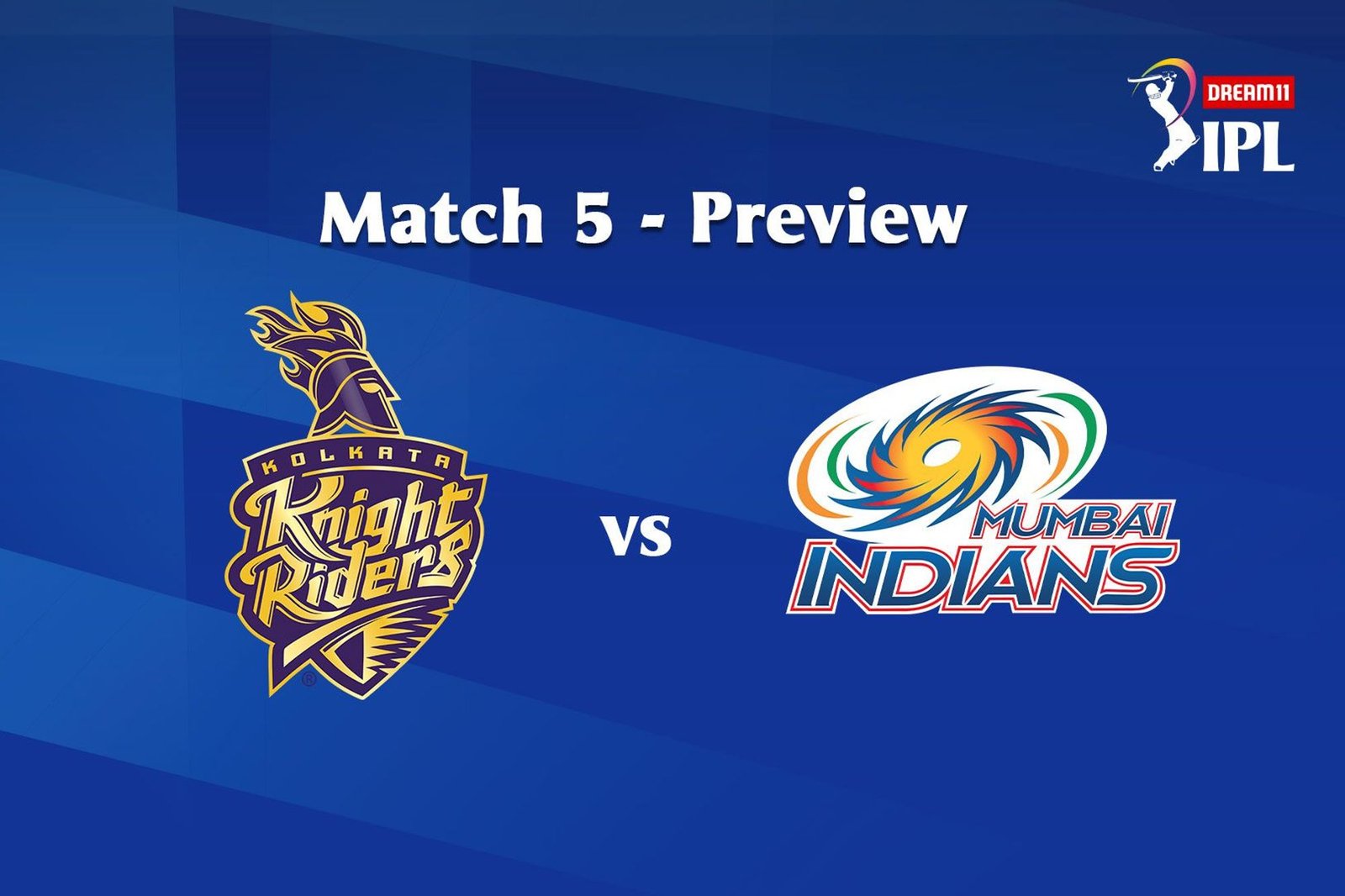 5th Match Kolkata Knight Riders (KKR) to face Mumbai Indians (MI) today
