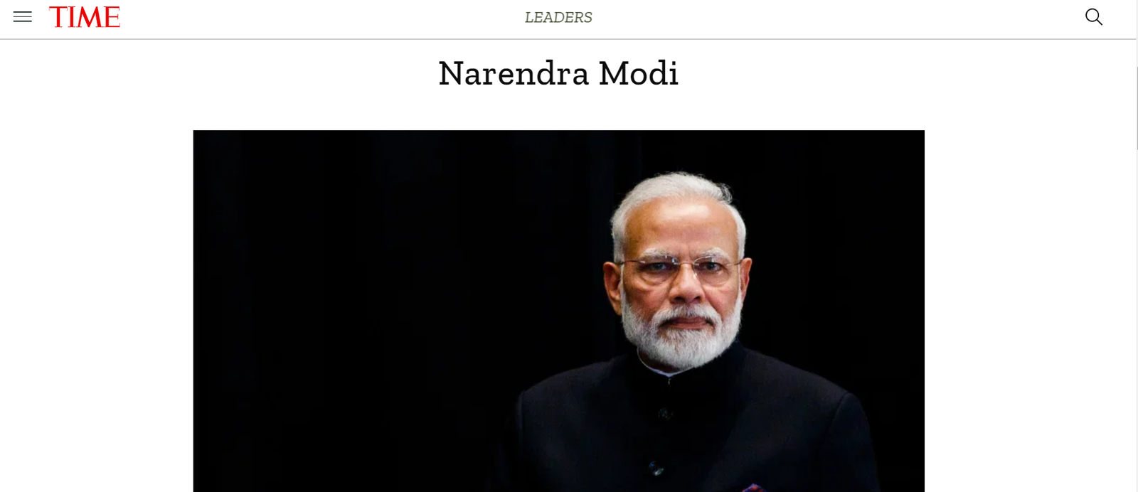 Prime Minister Narendra Modi is on TIME's list of the 100 most influential people of 2020