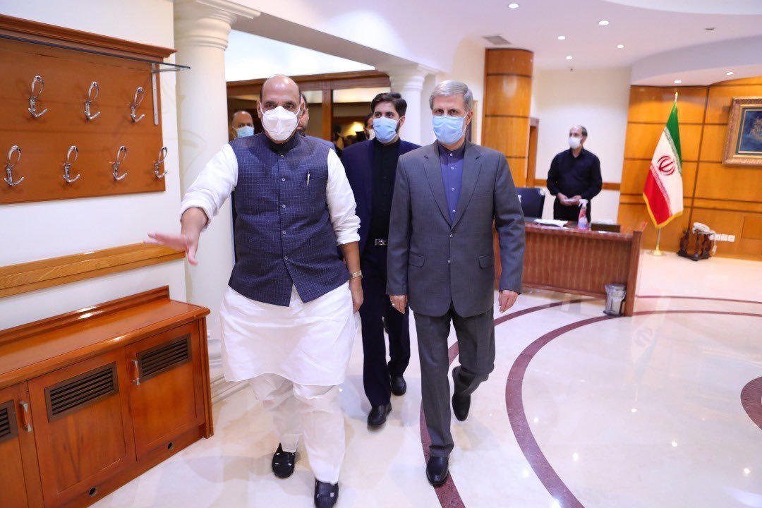 Defence Minister Rajnath Singh meets Iranian Defence Minister Brigadier General Amir Hatami