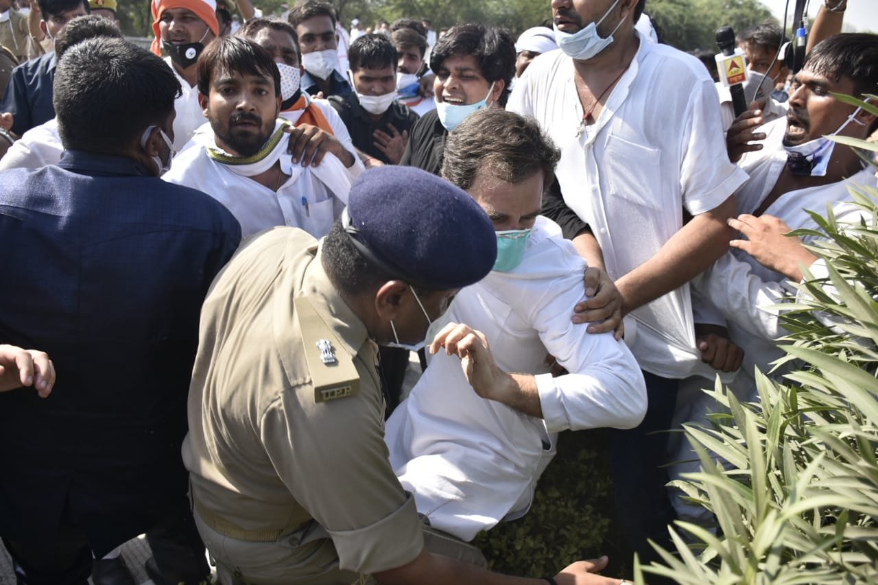 Congress leader Rahul Gandhi was manhandled by UP Police