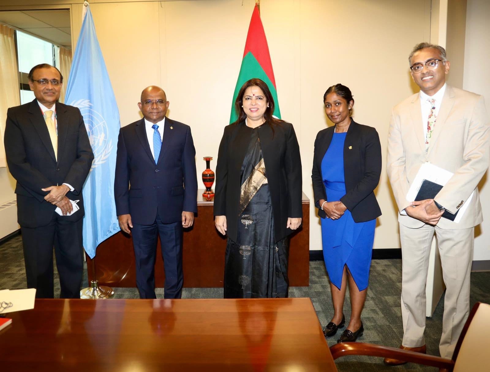 Minister of State for External Affairs, Meenakashi Lekhi meets President elect of 76th UNGA, Abdulla Shahid in New York,