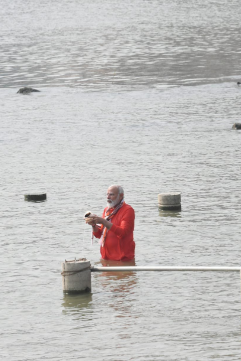 PM Modi inspects various Bhawana en-route Lalita Ghat Jetty
