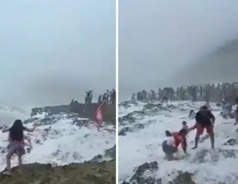 Watch Indian family swept away by violent wave on Oman Beach