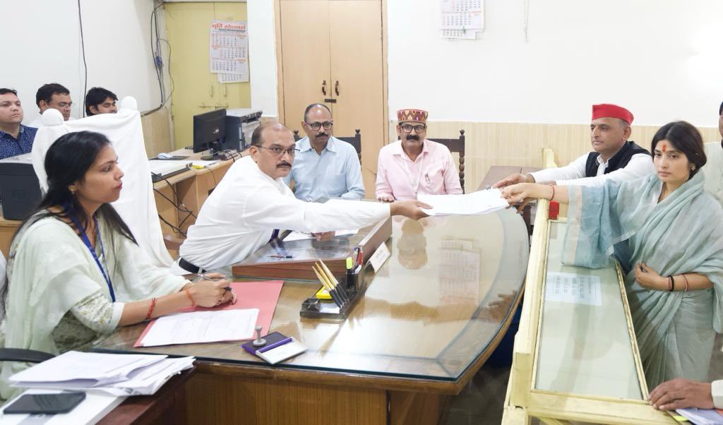 Dimple Yadav, files nomination for Mainpuri bypoll