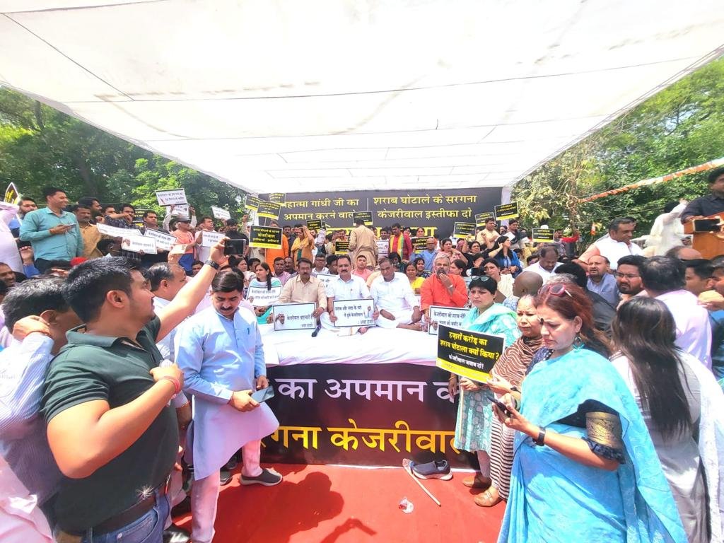 Delhi BJP leaders stage sit-in protest at Rajghat