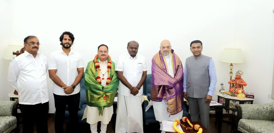 JDS ia a part of NDA Now, former Chief Minister Kumaraswamy joins BJP in the presence of Amit Shah and Nadda