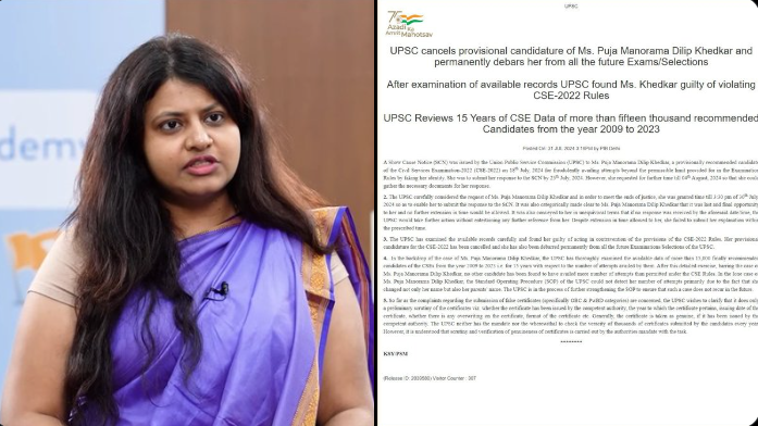 UPSC bars Pooja Khedkar