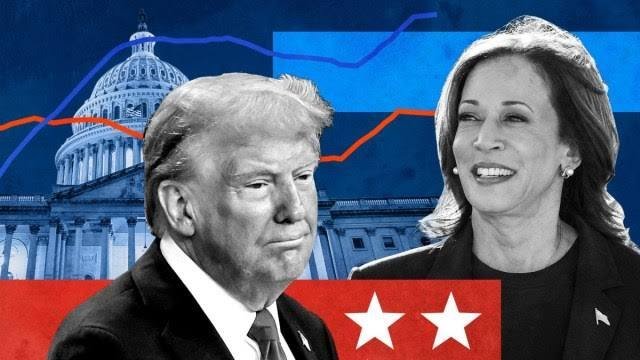 USA Presidentital Election 2024 Donald Trump and Kamala Harris in a close fight to win the White House