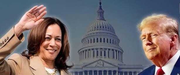 USA Presidentital Election 2024 Donald Trump and Kamala Harris in a close fight to win the White House