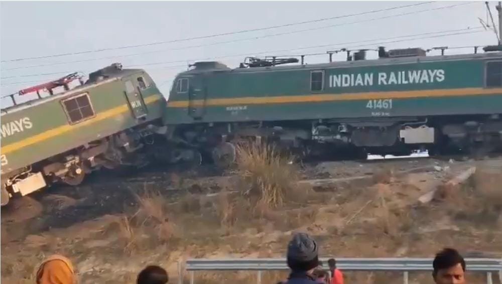 Train Accident Two freight trains collide in Fatehpur, loco pilots of both trains seriously injured