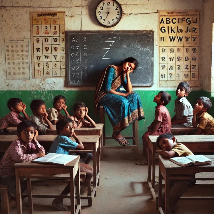 Bihar School Negligence Teacher Caught Sleeping Instead of Teaching