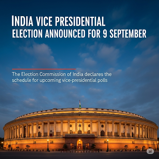 Vice Presidential Election Announced for 9 September