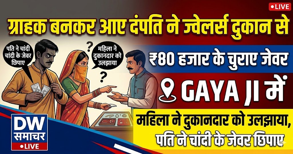 Couple posing as customers stole jewelery worth ₹ 80 thousand from jewelers shop