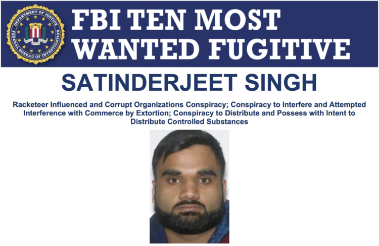 Goldy Brar on FBI Most Wanted List