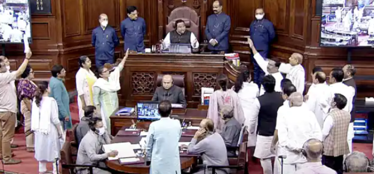 19 opposition members suspended from the RajyaSabha for the remaining part of the week