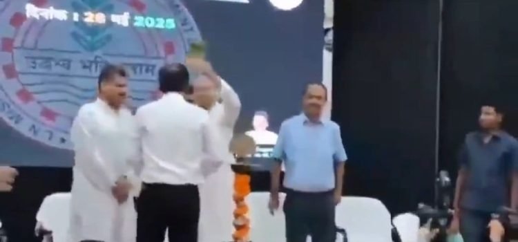 Bihar CM Nitish Kumar playfully placed a plant on the head of ACS Education raises concern of his health