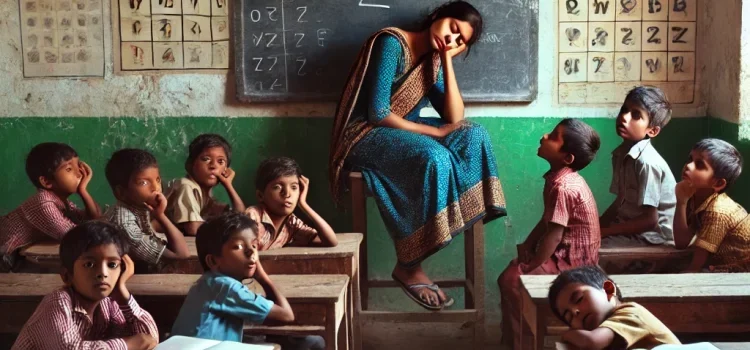 Bihar School Negligence Teacher Caught Sleeping Instead of Teaching