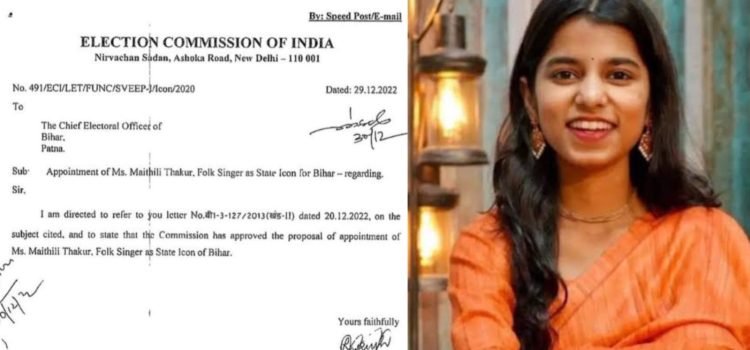 Election Commission of India Appoints Maithili Thakur As Bihar’s State Icon