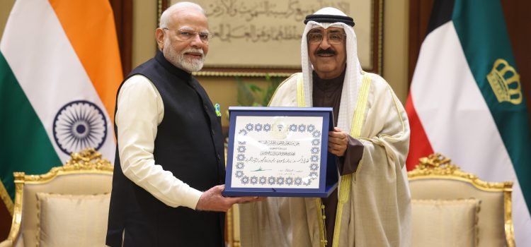 Prime Minister Narendra Modi has been honored with Kuwait's highest civilian award, 'The Order of Mubarak Al Kabir
