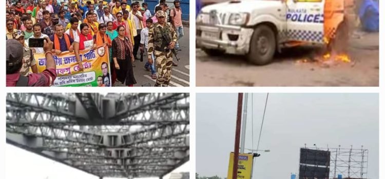 Nabanna Cholo BJP Workers Clash With Cops During Protest March