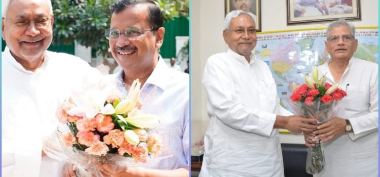 Nitish kumar meets Kejriwal and Sitaram Yechuri in delhi tod