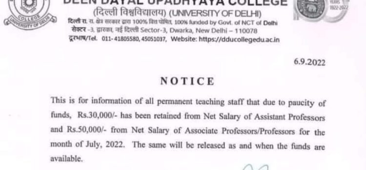 Salary crisis for teachers