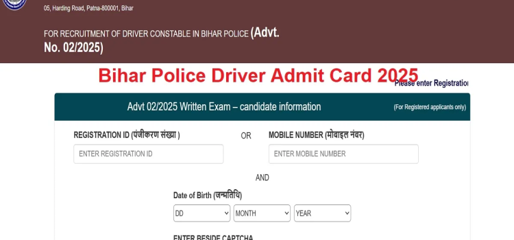 Bihar Police Driver Admit Card 2025 Released: Download Now