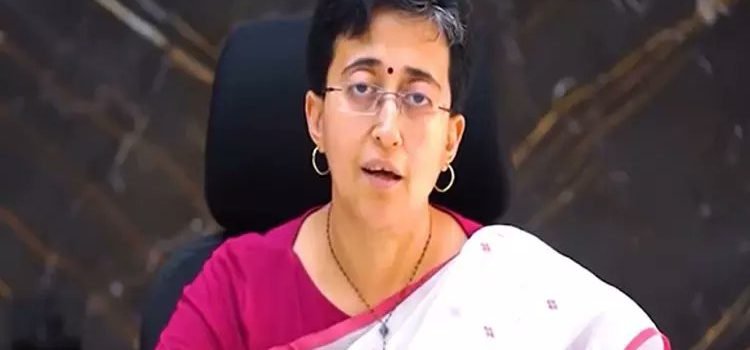 Outgoing Delhi Chief Minister Atishi Marlena arrives at Raj Niwas to submit her resignation