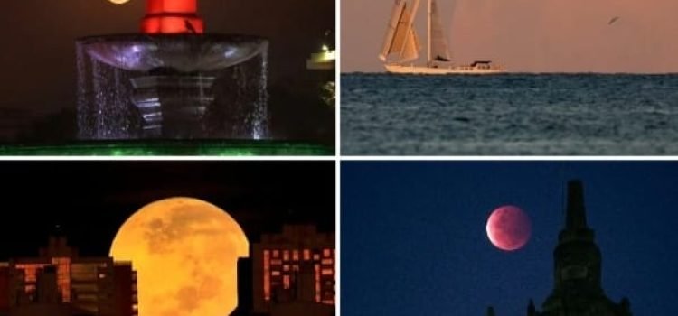 Super flower blood moon' lights up night skies