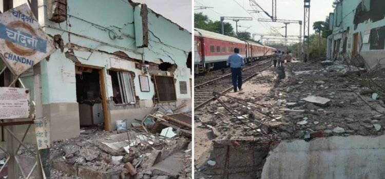 Chandni Railway Station building collapses due tremors felt by speeding Train